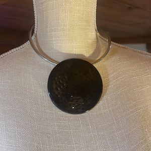 Beautiful Deep Dark Green Colored Medallion Necklace